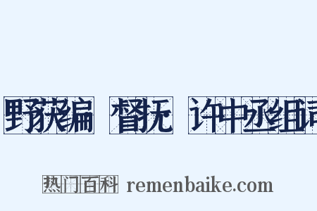 野获编·督抚·许中丞组词是什么意思的图片